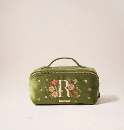 Wildflower Alphabet Open Flat Makeup Bag
