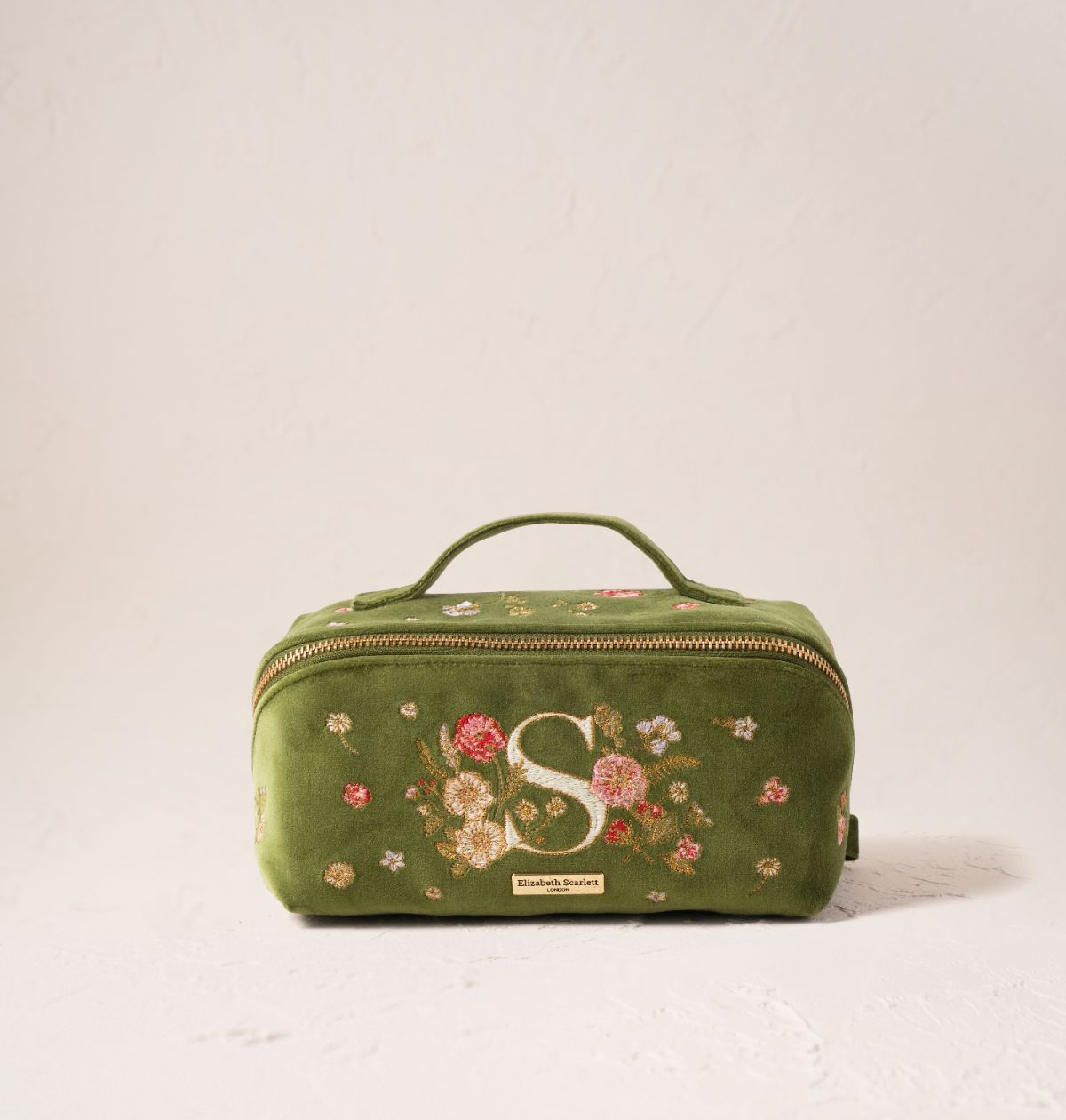 Wildflower Alphabet Open Flat Makeup Bag