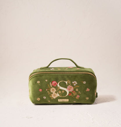 Wildflower Alphabet Open Flat Makeup Bag
