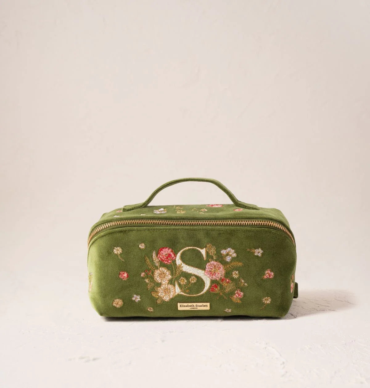 Wildflower Alphabet Open Flat Makeup Bag
