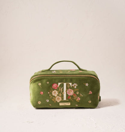 Wildflower Alphabet Open Flat Makeup Bag