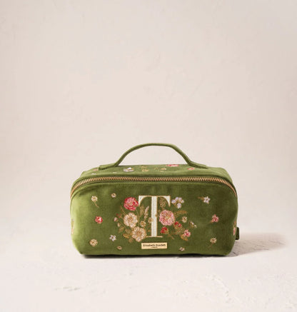 Wildflower Alphabet Open Flat Makeup Bag