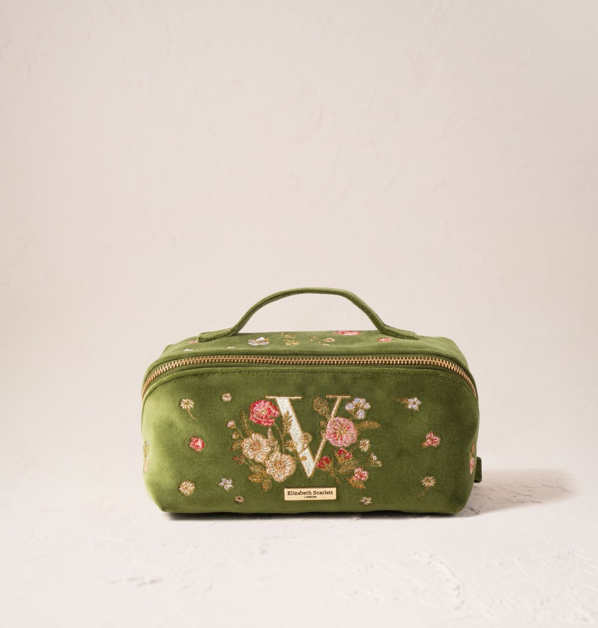Wildflower Alphabet Open Flat Makeup Bag