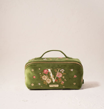 Wildflower Alphabet Open Flat Makeup Bag