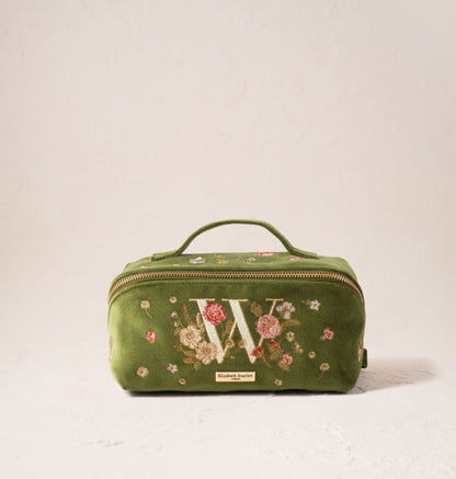 Wildflower Alphabet Open Flat Makeup Bag
