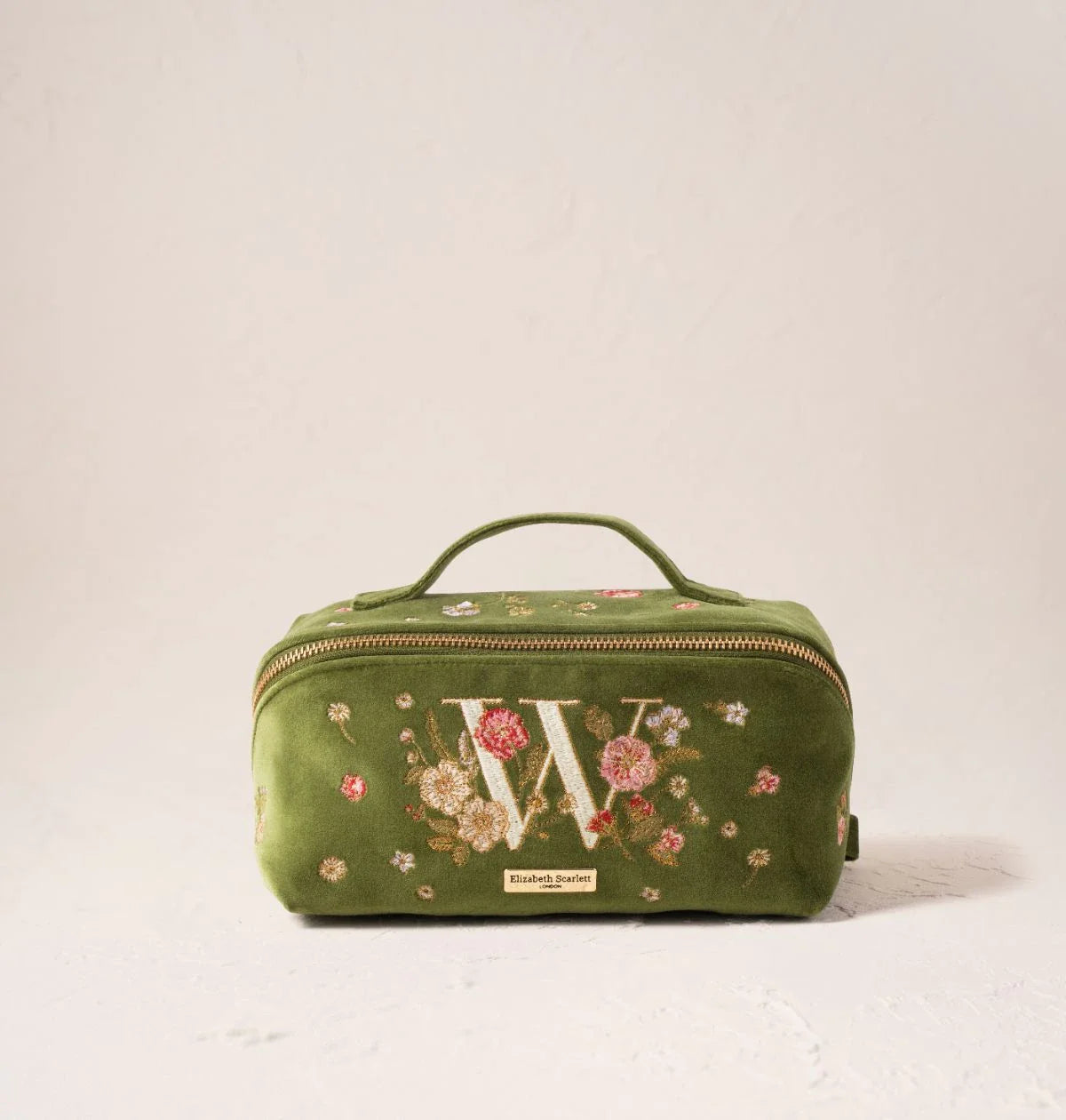Wildflower Alphabet Open Flat Makeup Bag
