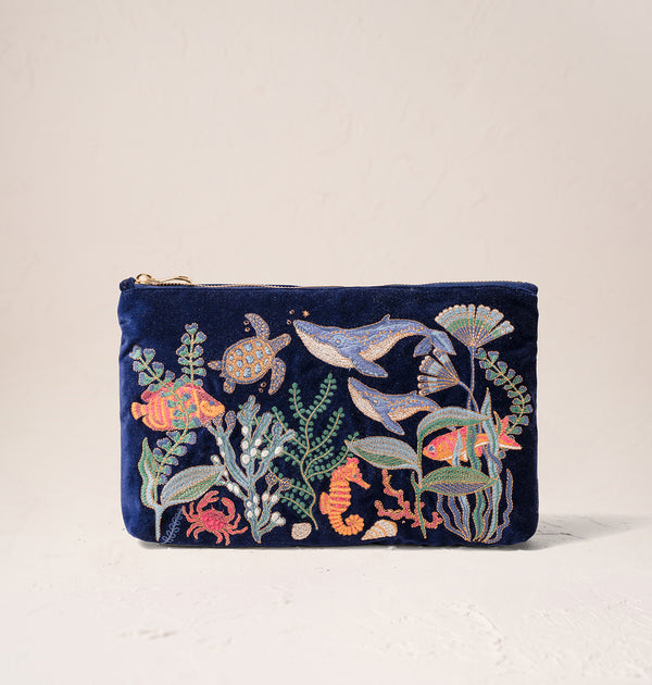 World Ocean Velvet Everyday Pouch