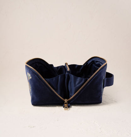 World Ocean Velvet Open Flat Makeup Bag