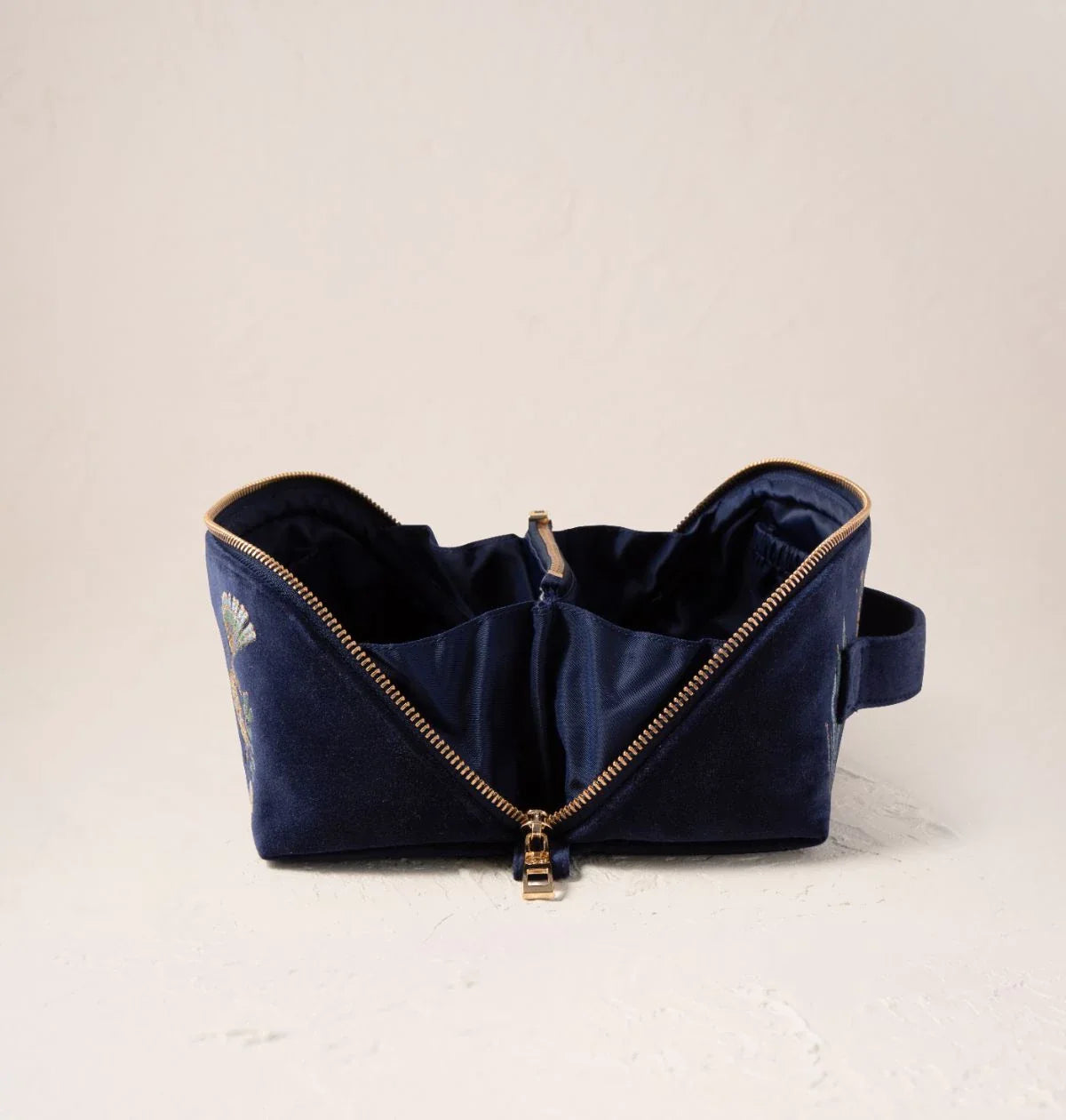 World Ocean Velvet Open Flat Makeup Bag