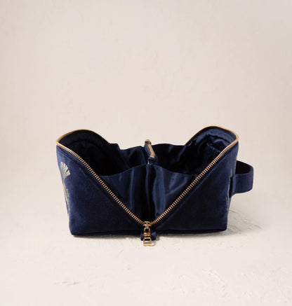 World Ocean Velvet Open Flat Makeup Bag
