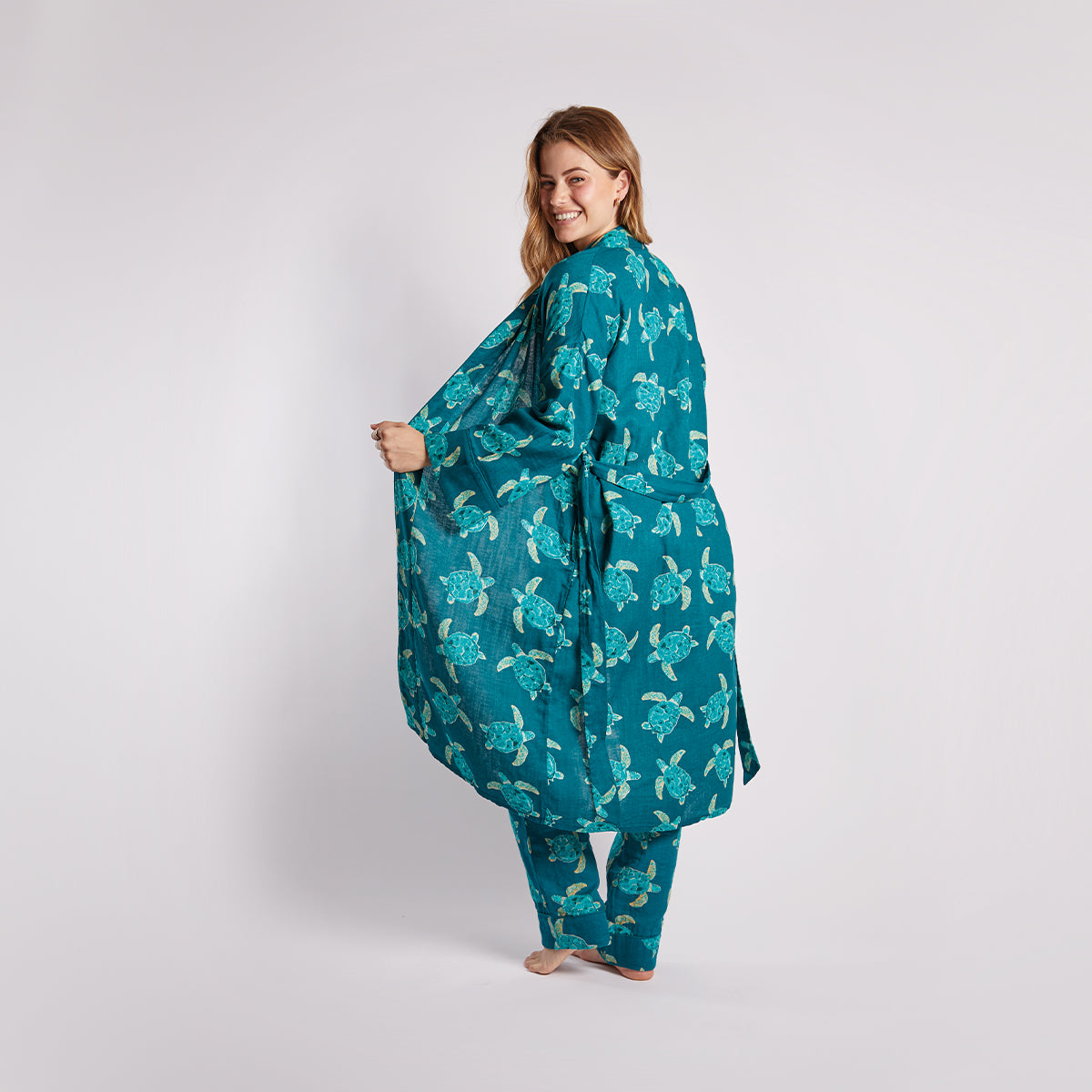 Turtle Teal Robe