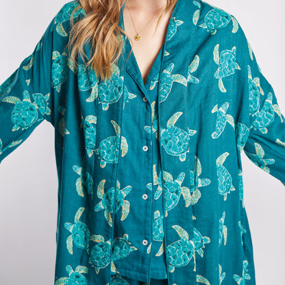 Turtle Teal Robe