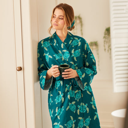Turtle Teal Robe