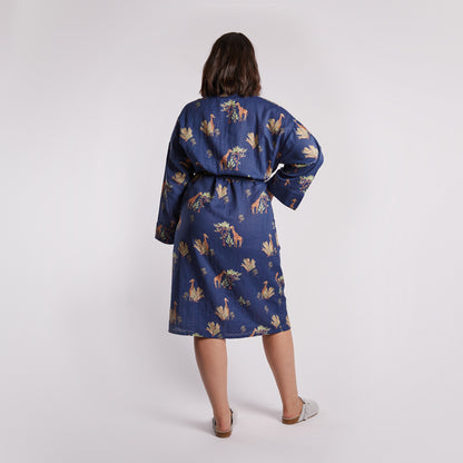 Giraffe Navy Robe