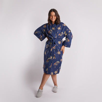 Giraffe Navy Robe