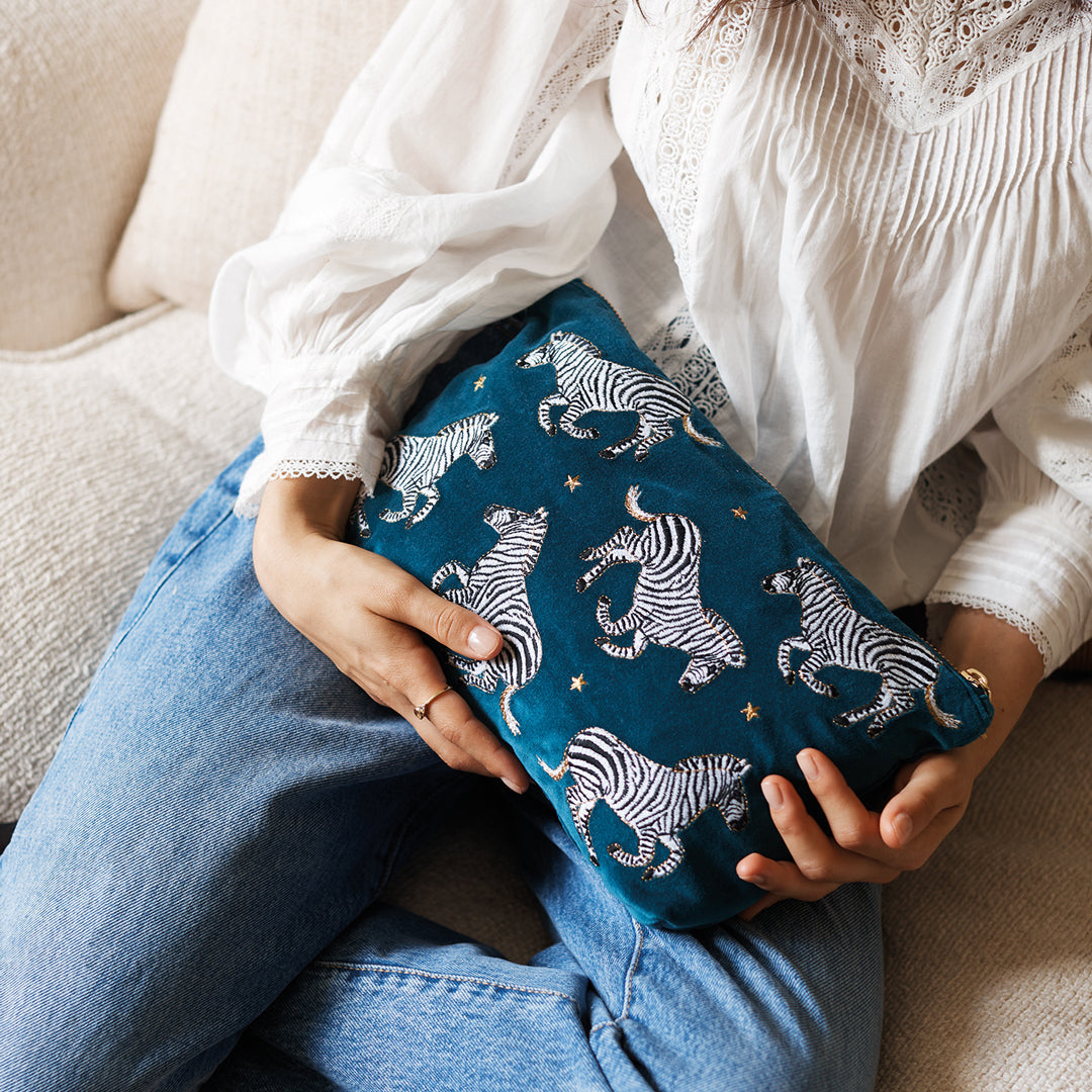 Elizabeth scarlett zebra pouch online