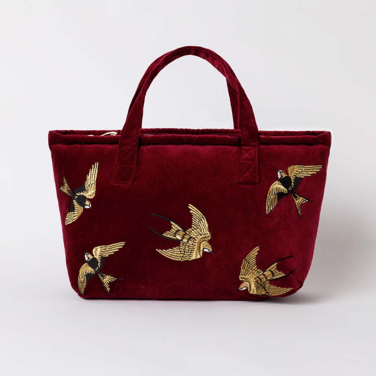 【送料関税込】Elizabeth Scarlett/ Swallows Everyday Pouch Elizabeth Scarlett Swallows Rich Blue Velvet Everyday Pouch