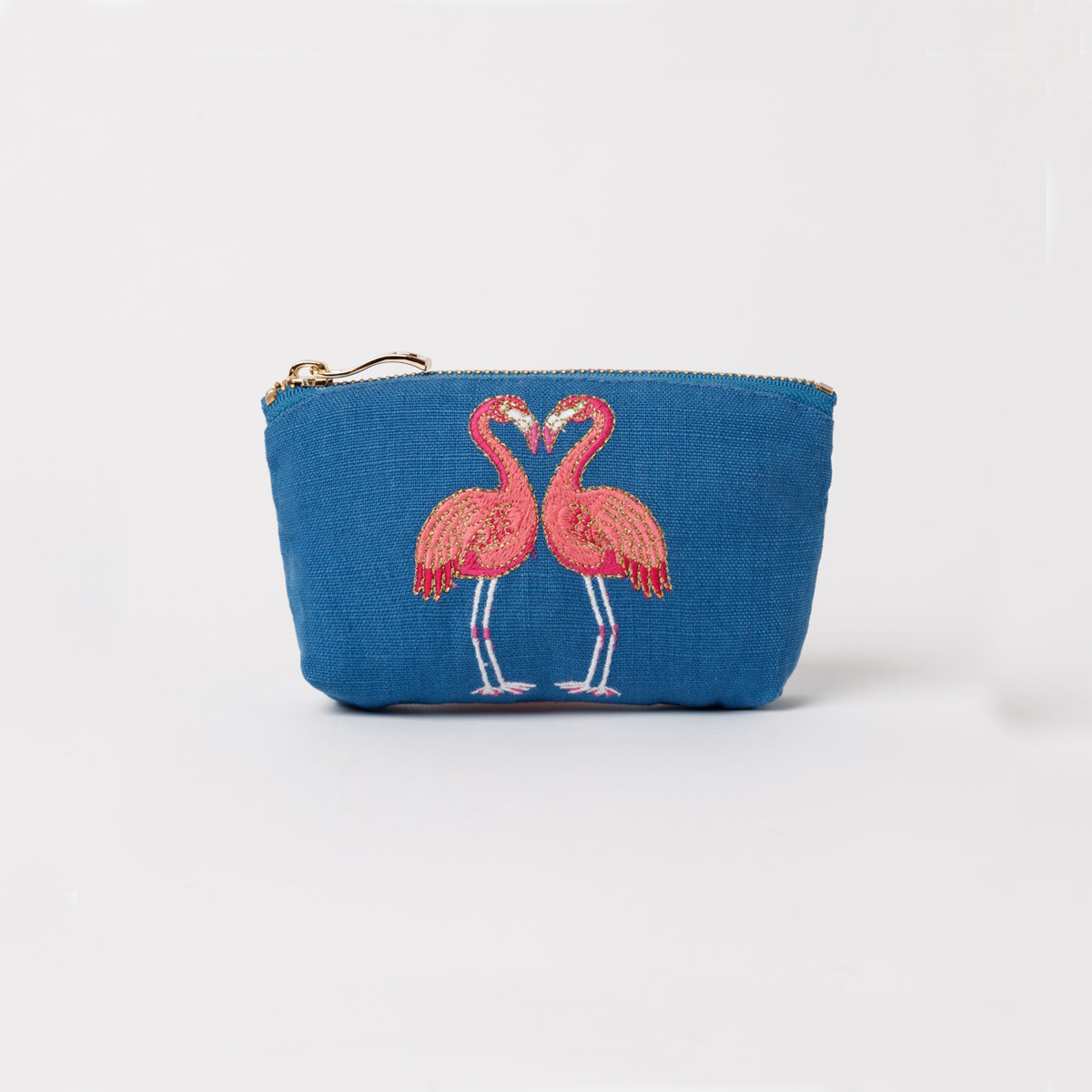 【Elizabeth Scarlett】Flamingos Pink Velvet Everyday Pouch Elizabeth Scarlett Flamingos Pink Velvet Everyday Pouch