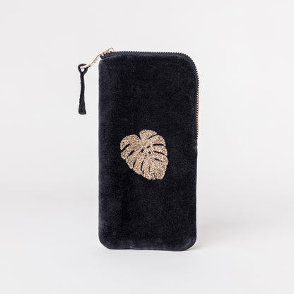 Gold Jungle Leaf Sunglasses Case