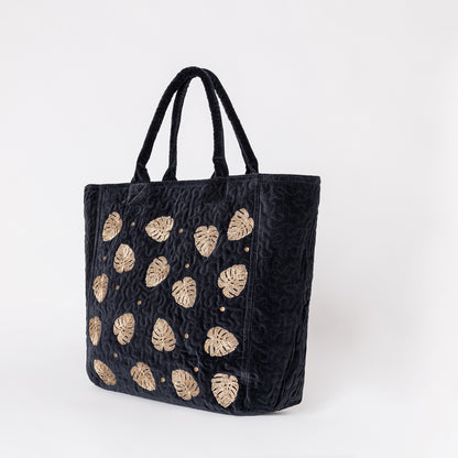 Gold Jungle Leaf Tote
