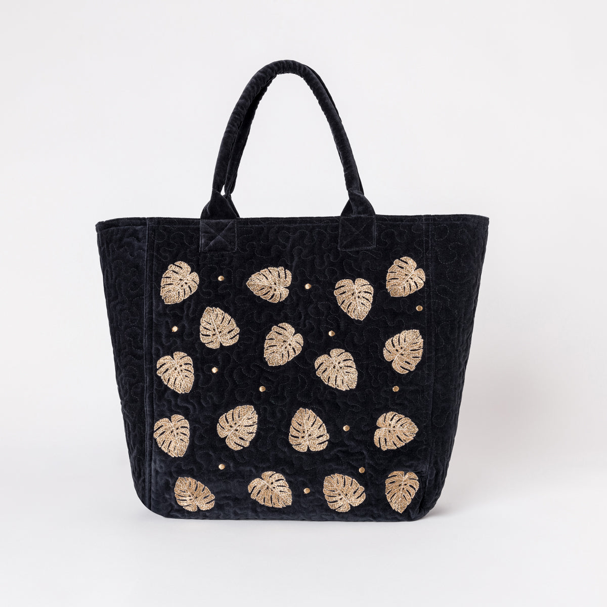 Gold Jungle Leaf Tote