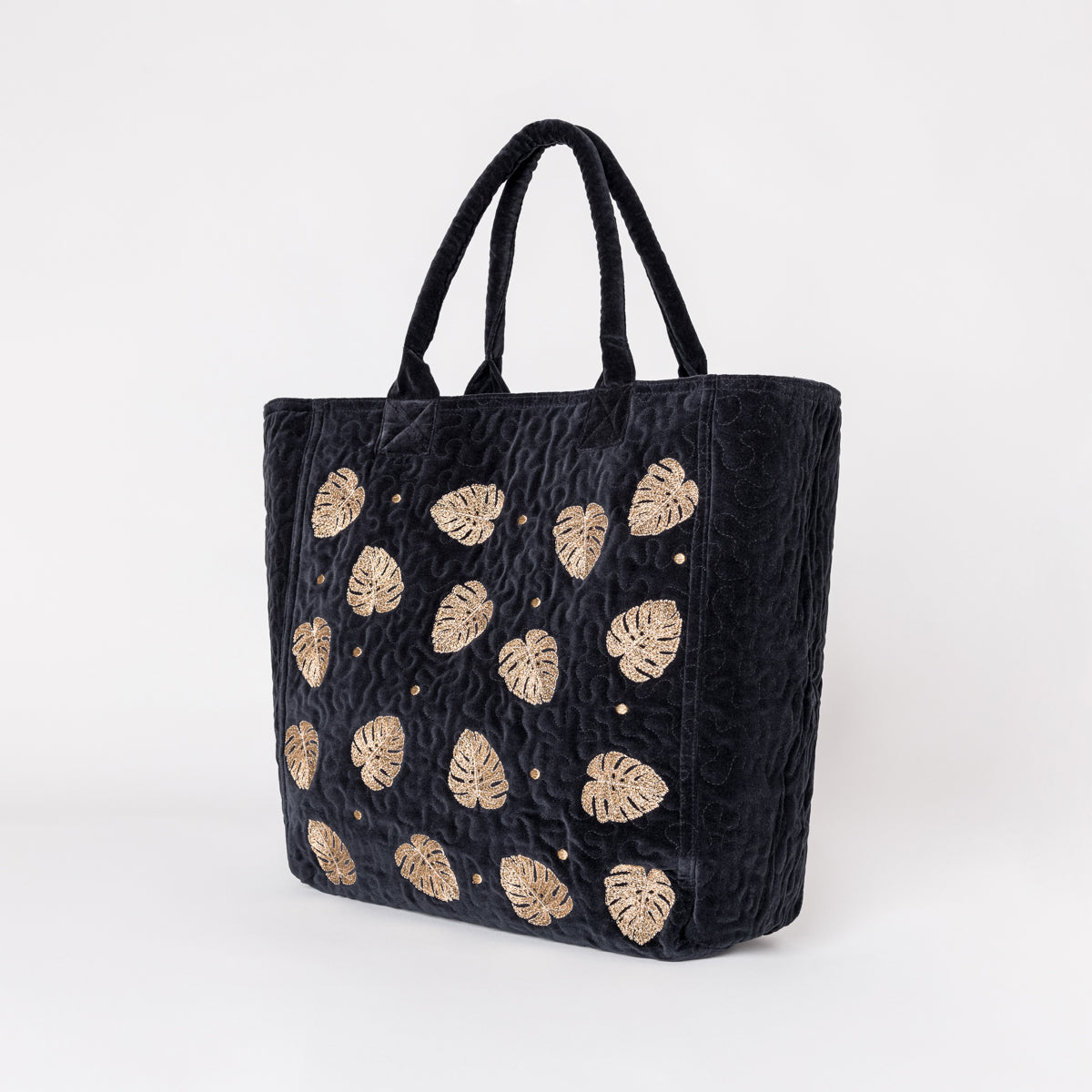 Gold Jungle Leaf Tote