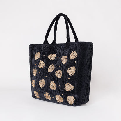 Gold Jungle Leaf Tote