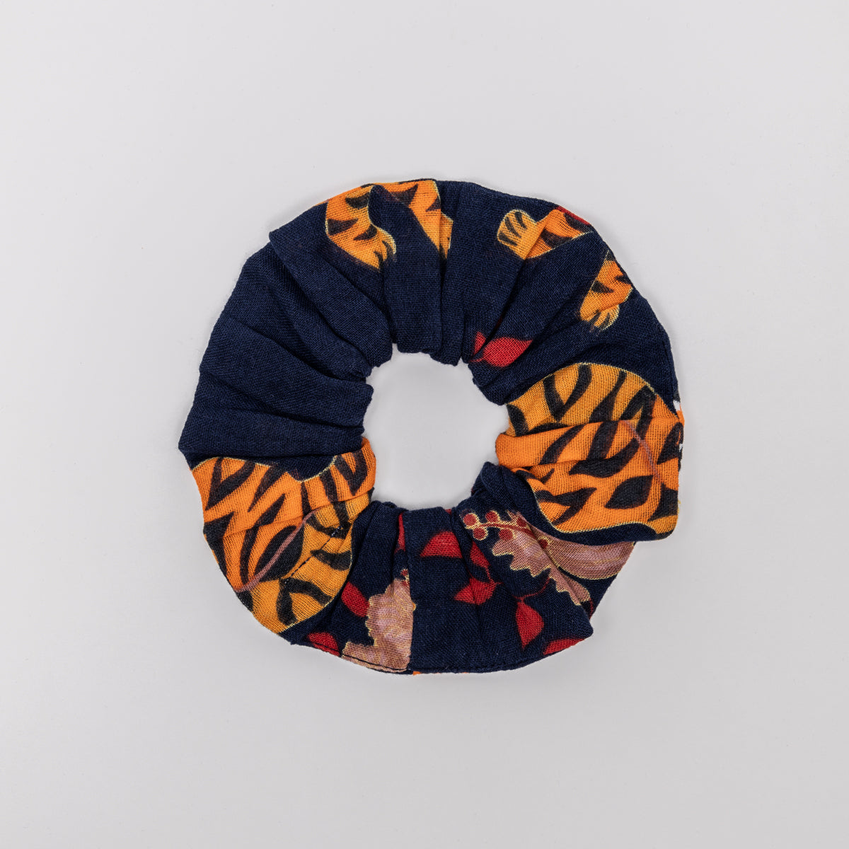 Tiger Navy Scrunchie